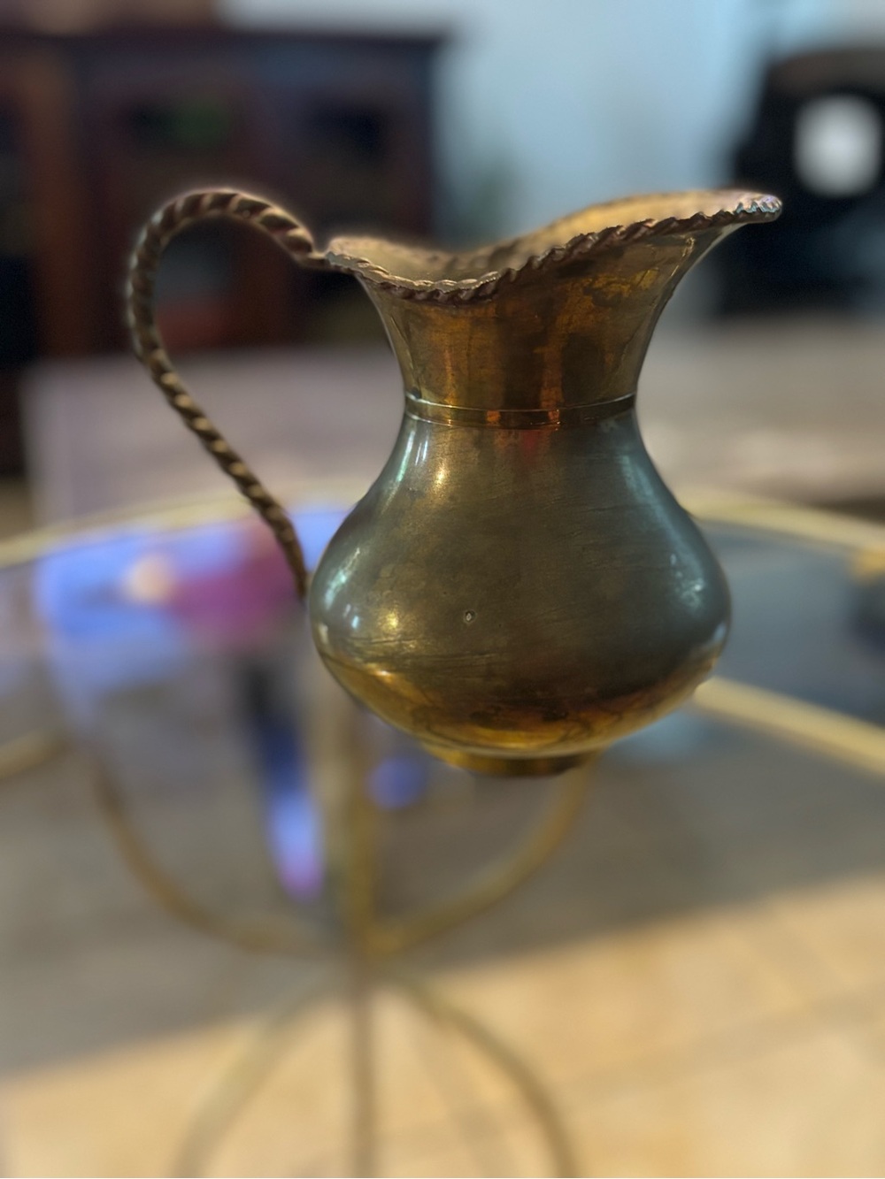 Vintage Brass Mini Pitcher - Warm Brass Finish